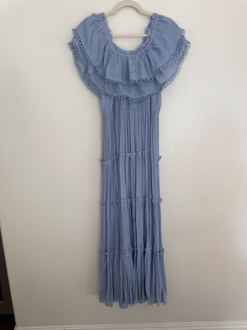 eesome Light Blue Ruffled Maxi Dress